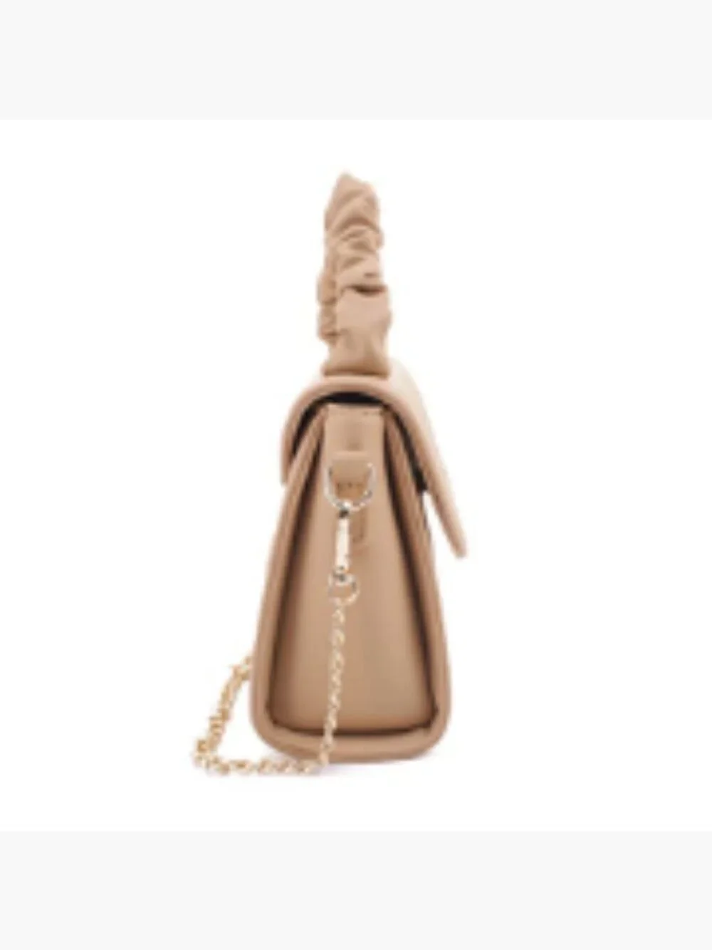 Vegan Leather Mini Top Handle Crossbody Bag with Chain Strap